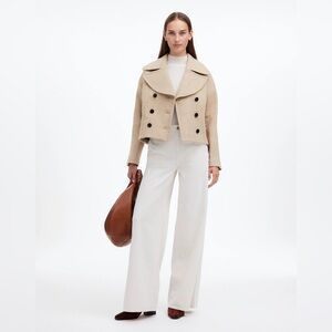 Madewell Cream Double-Breasted Peacoat
